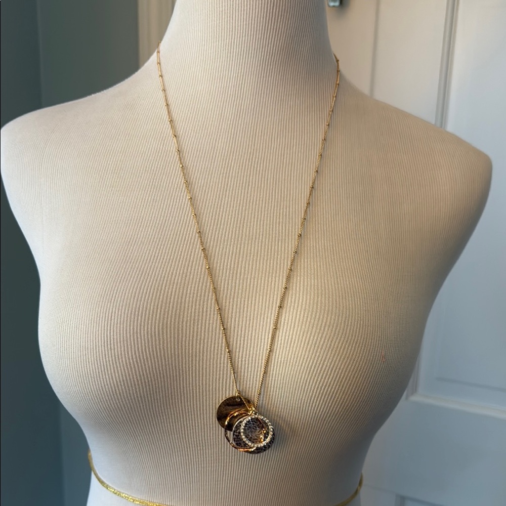 Elegant Gold, Rose Gold & Silver Necklace